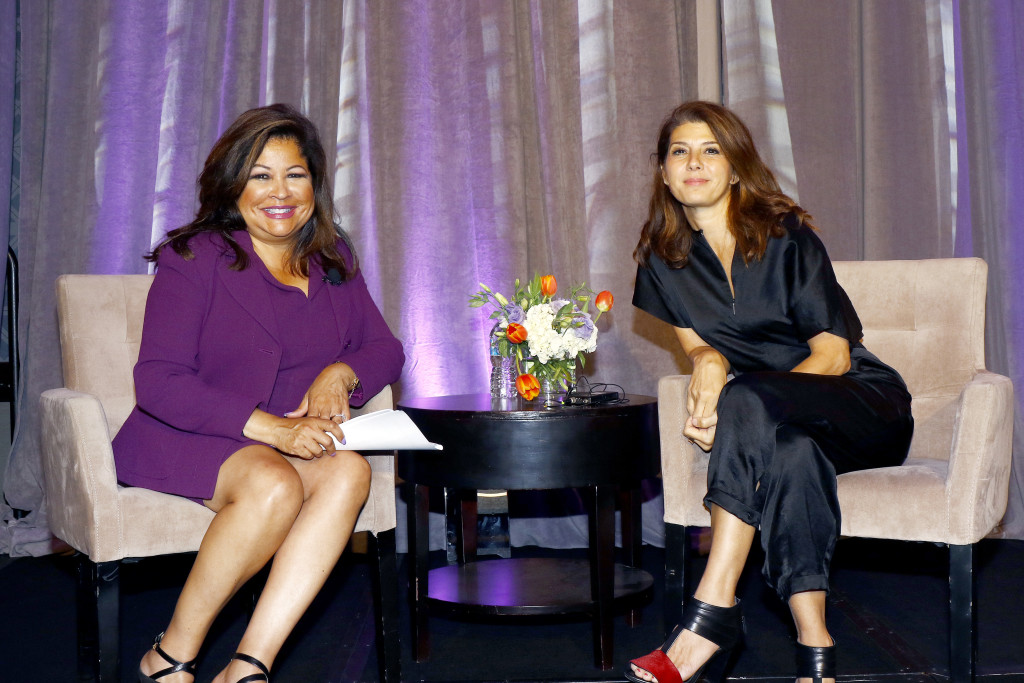 Clarice Tinsley, Fox 4 news anchor and emcee; Marisa Tomei, featured speaker
