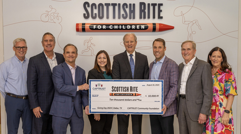 CAPTRUST Community Foundation Dallas (Sherry Lane and Dallas Parkway) Locations Present $10,000 to Scottish Rite for Children